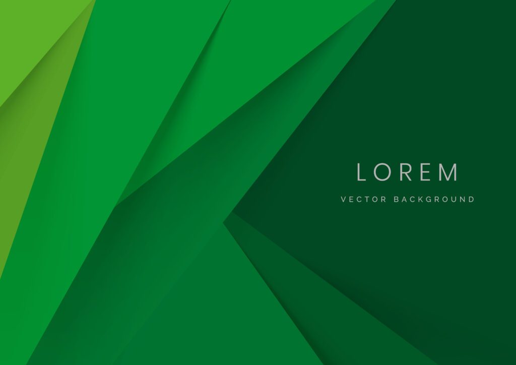 Abstract green triangles layers background. Minimal style. Free Vector