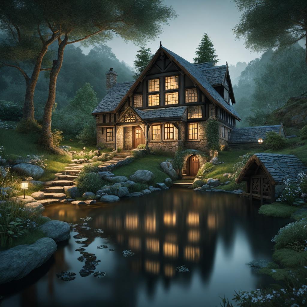 Old English cottage in by @ai_generated