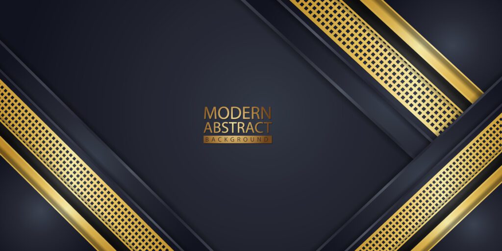 Abstract background with glitter and golden lines glowing dots golden combinations. Free Vector