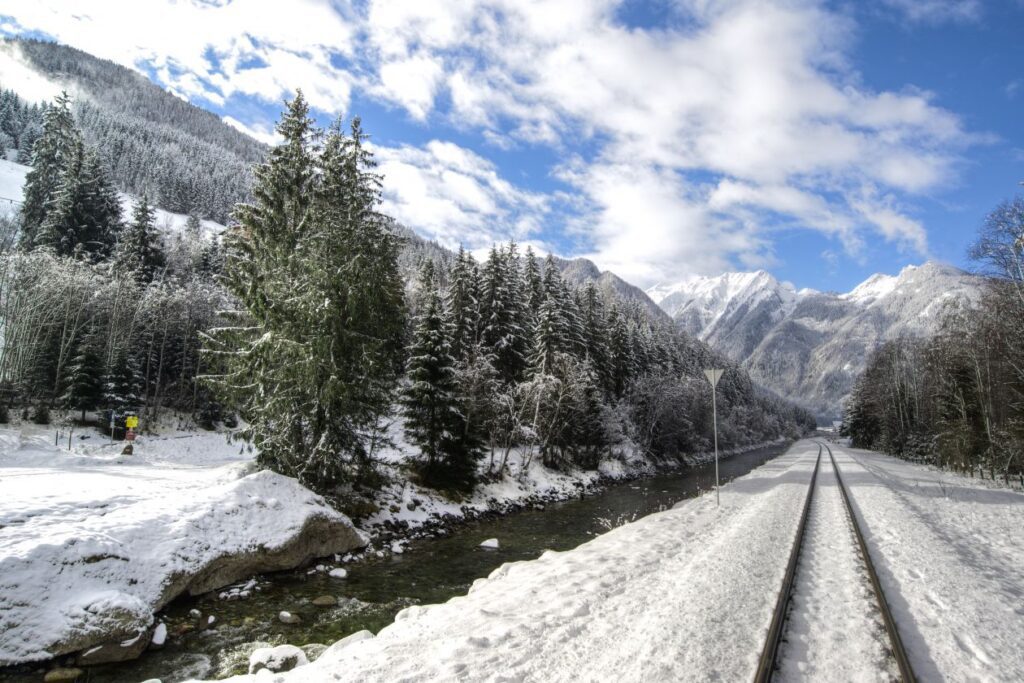 Train tracks in Austria Stock Free