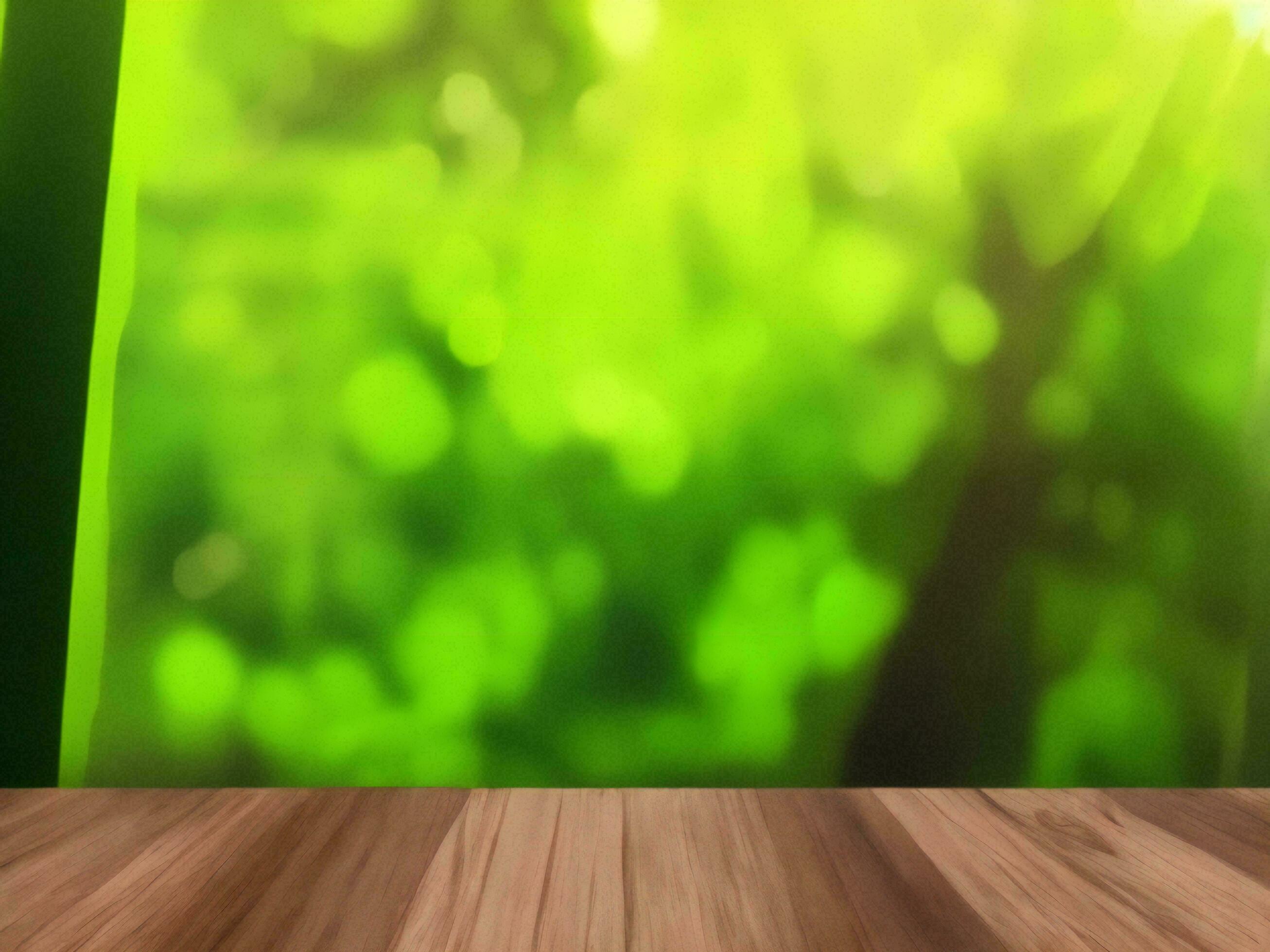 Wooden table on bamboo plant background ai generated Stock Free