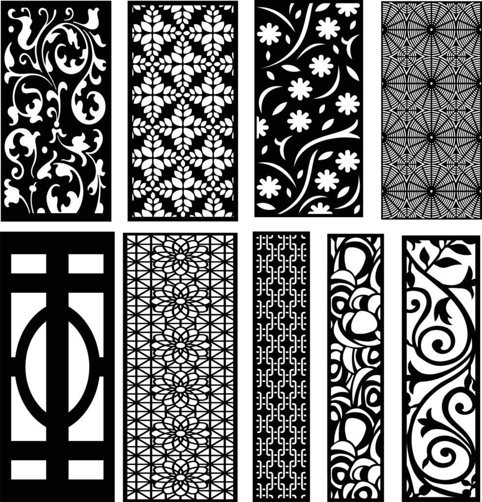 Jali design for graphic and CNC.router Geometric laser cutting vector pattern. Free Vector