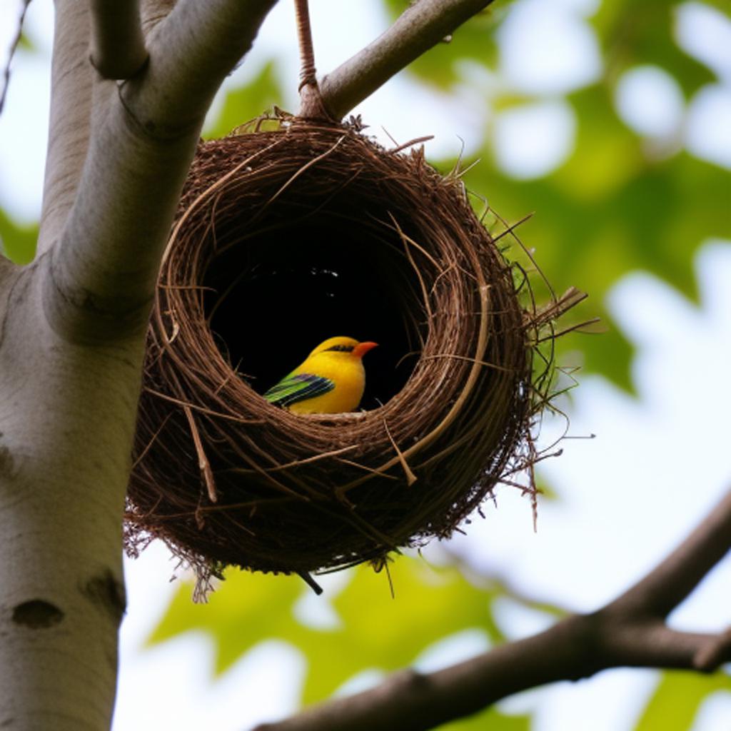 Bird nest in tree by @ai_generated