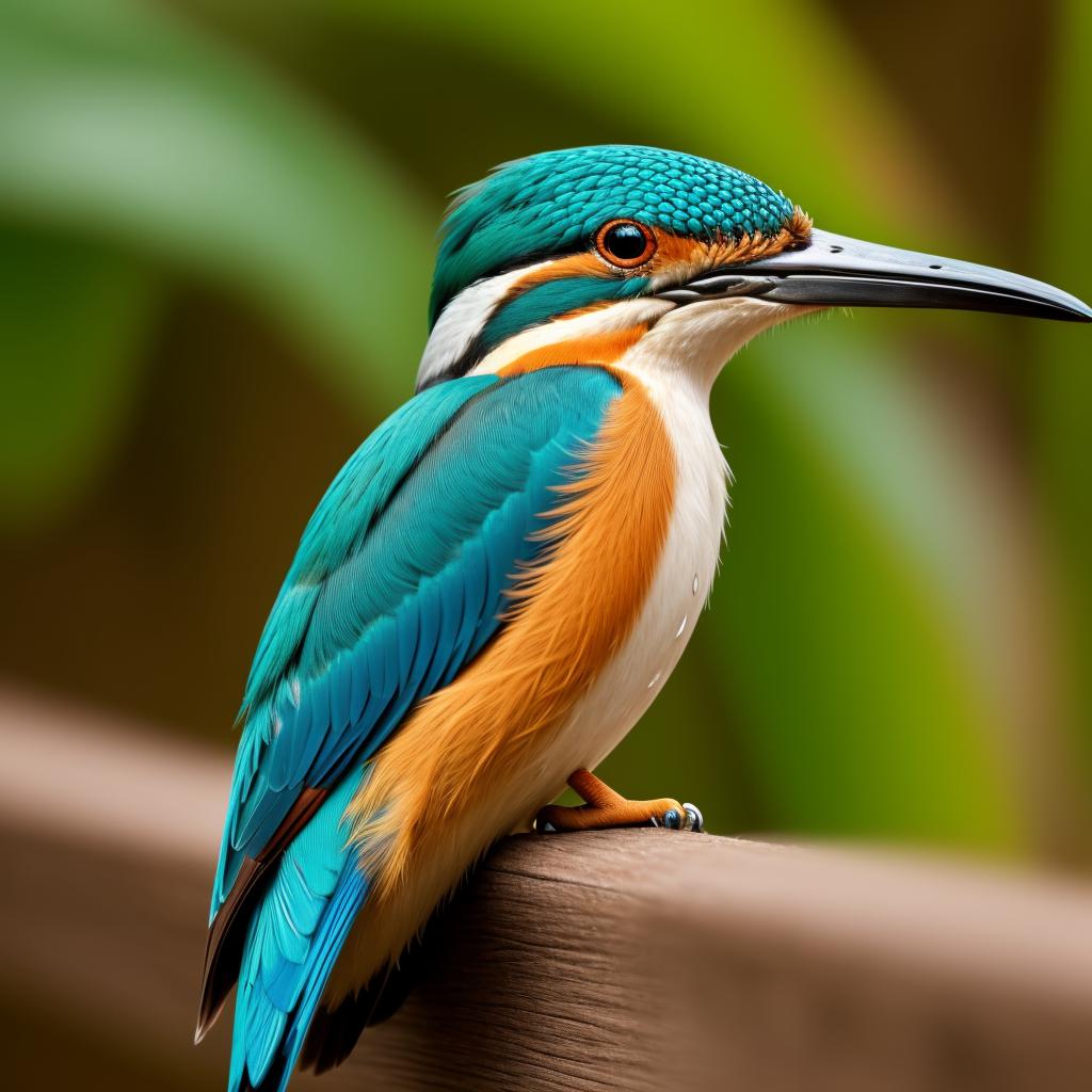 Kingfisher with colourful background by @ai_generated