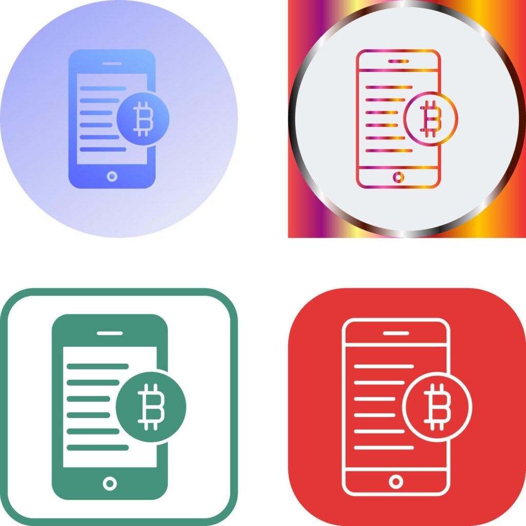 Bitcoin Mobile Icon Design Stock Free