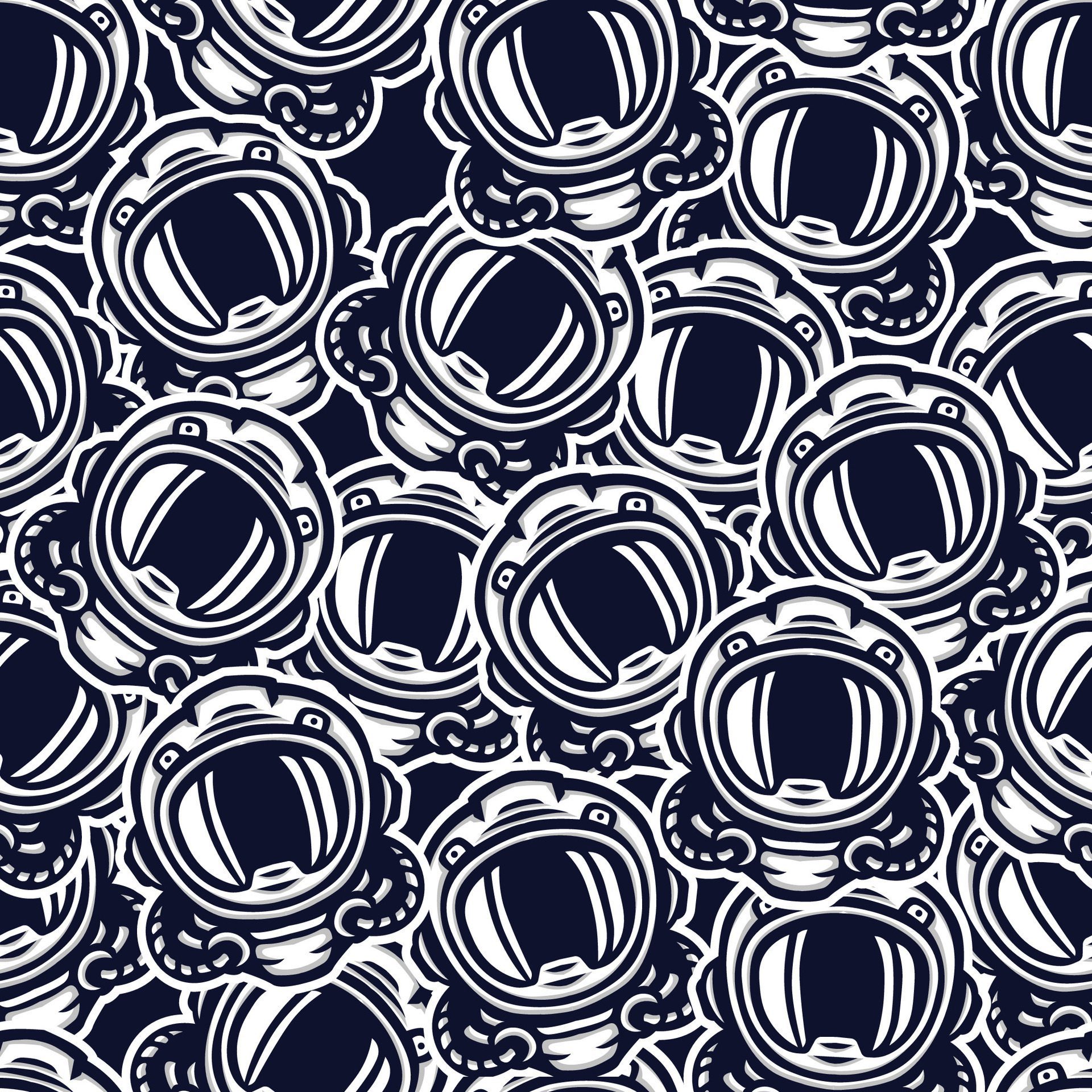 astronaut helmet seamless pattern design Free Vector