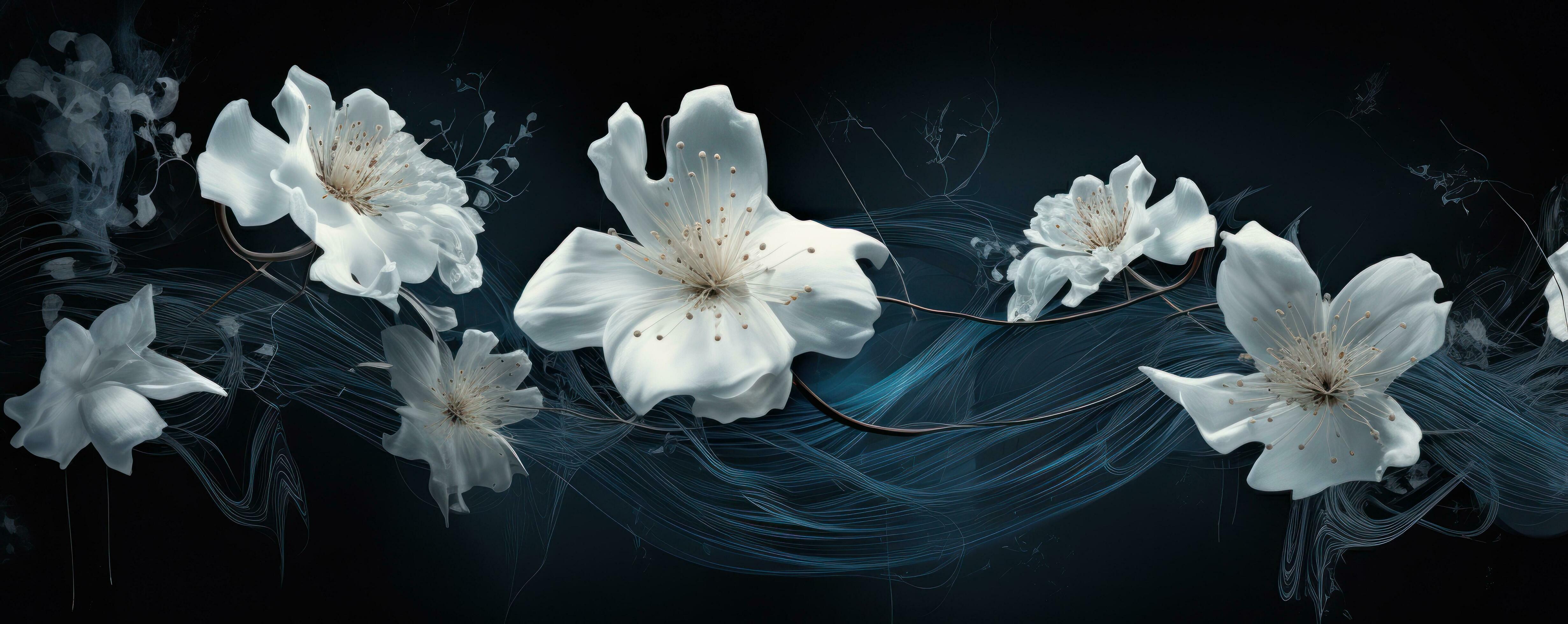 Flowers on dark background Stock Free