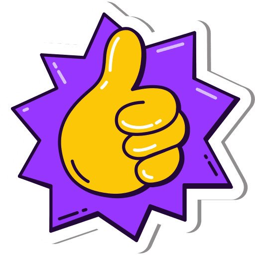 Thumbs, up, hand sticker