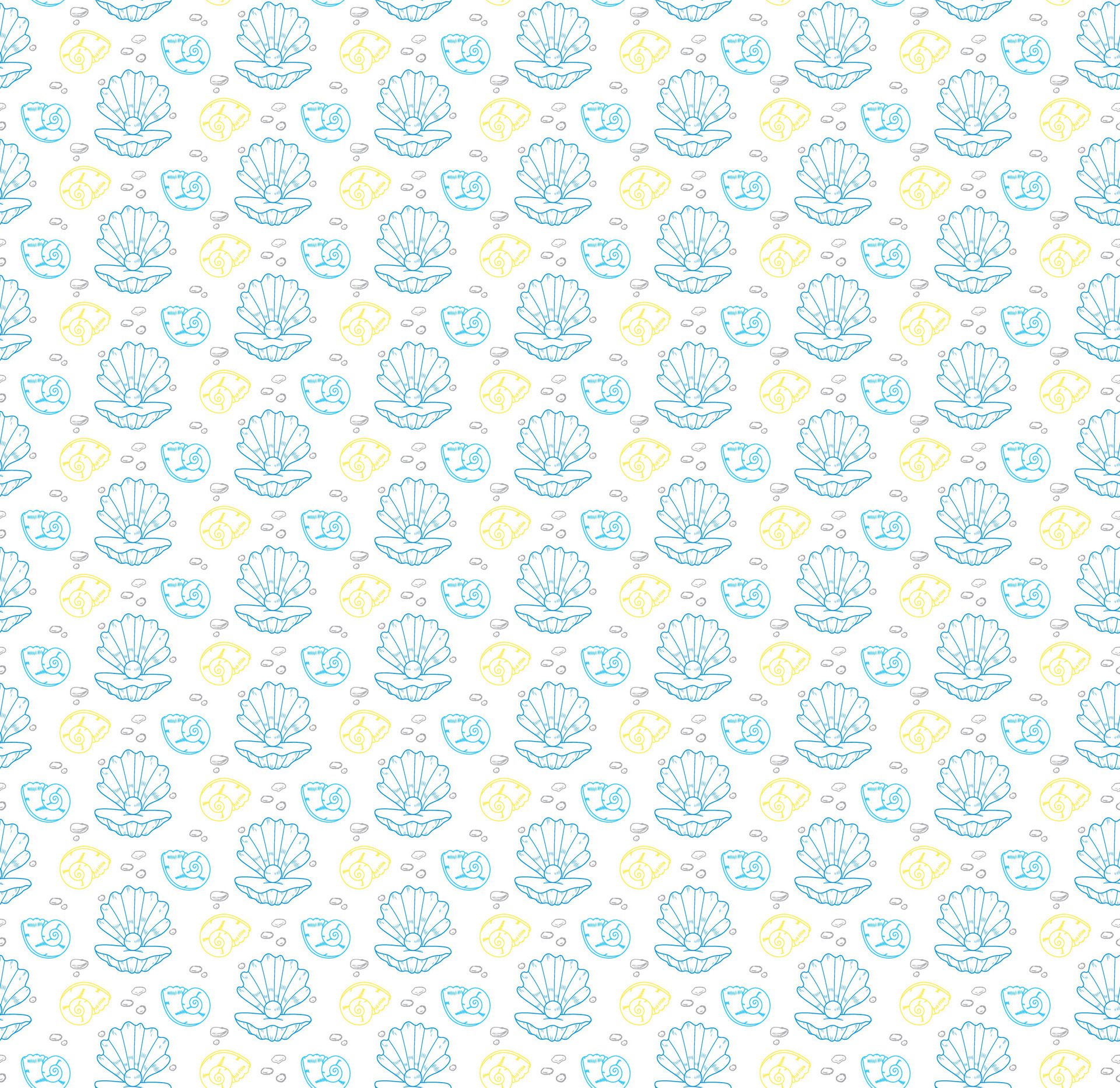 Seamless seashell pattern Free Vector