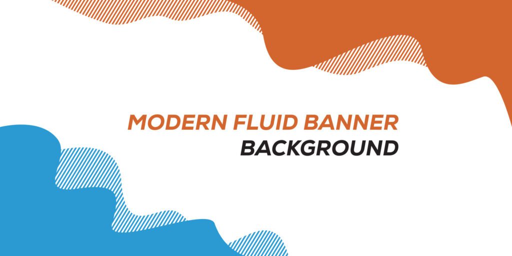 Liquid abstract background. Vector banner template for social media, web sites, Fluid wavy shapes and text Free Vector