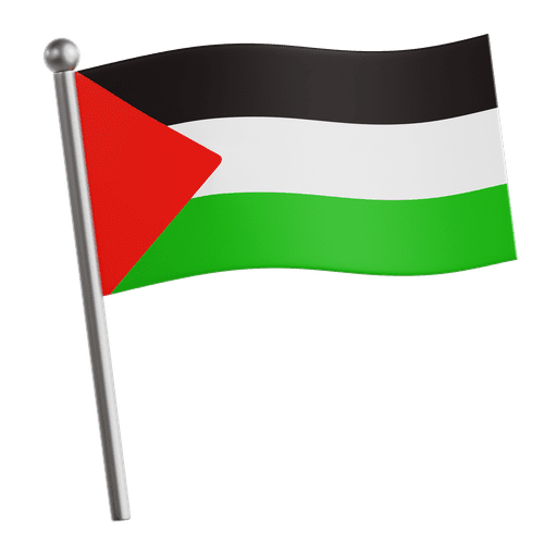 Palestinian, flag, palestinian flag 3D illustration