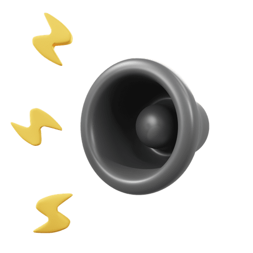 Speaker, megaphone, music 3D illustration