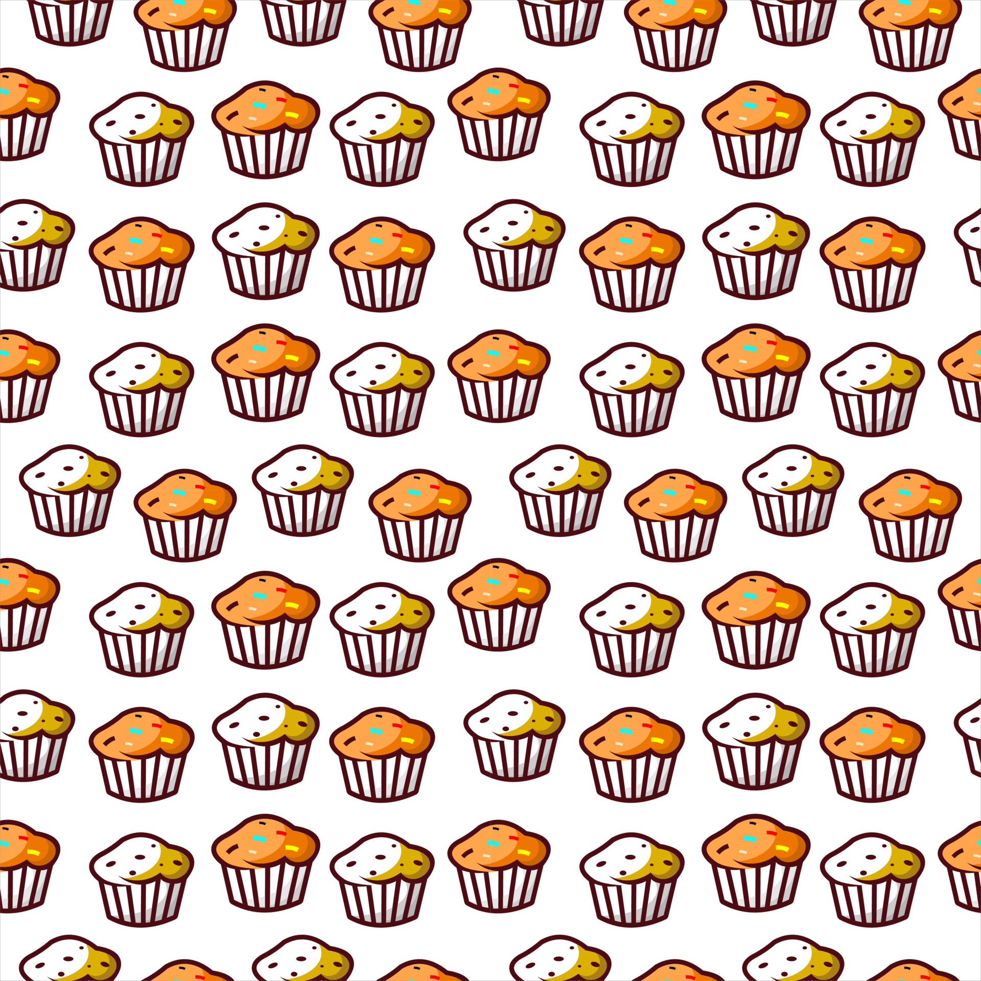 cartoon muffin seamless pattern Free Vector