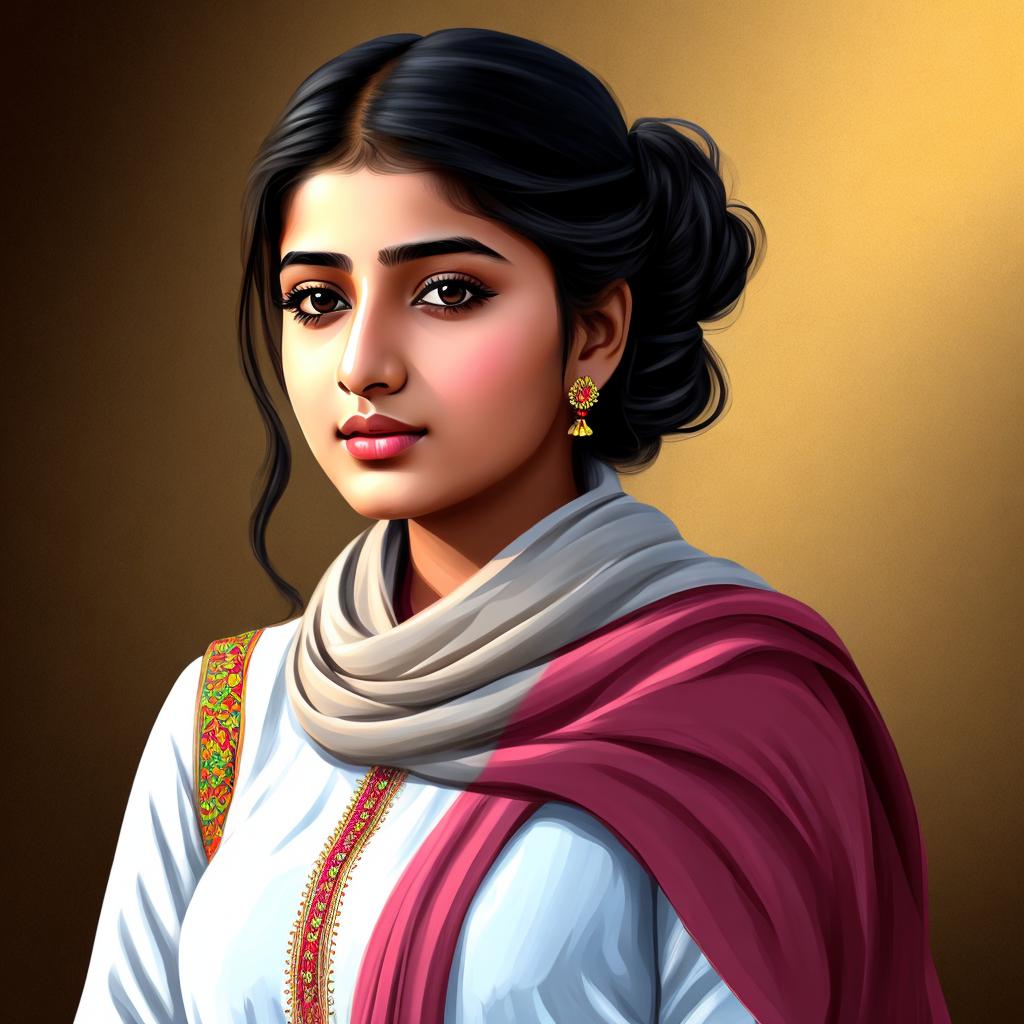 Pakistani girl simple digital by @ai_generated