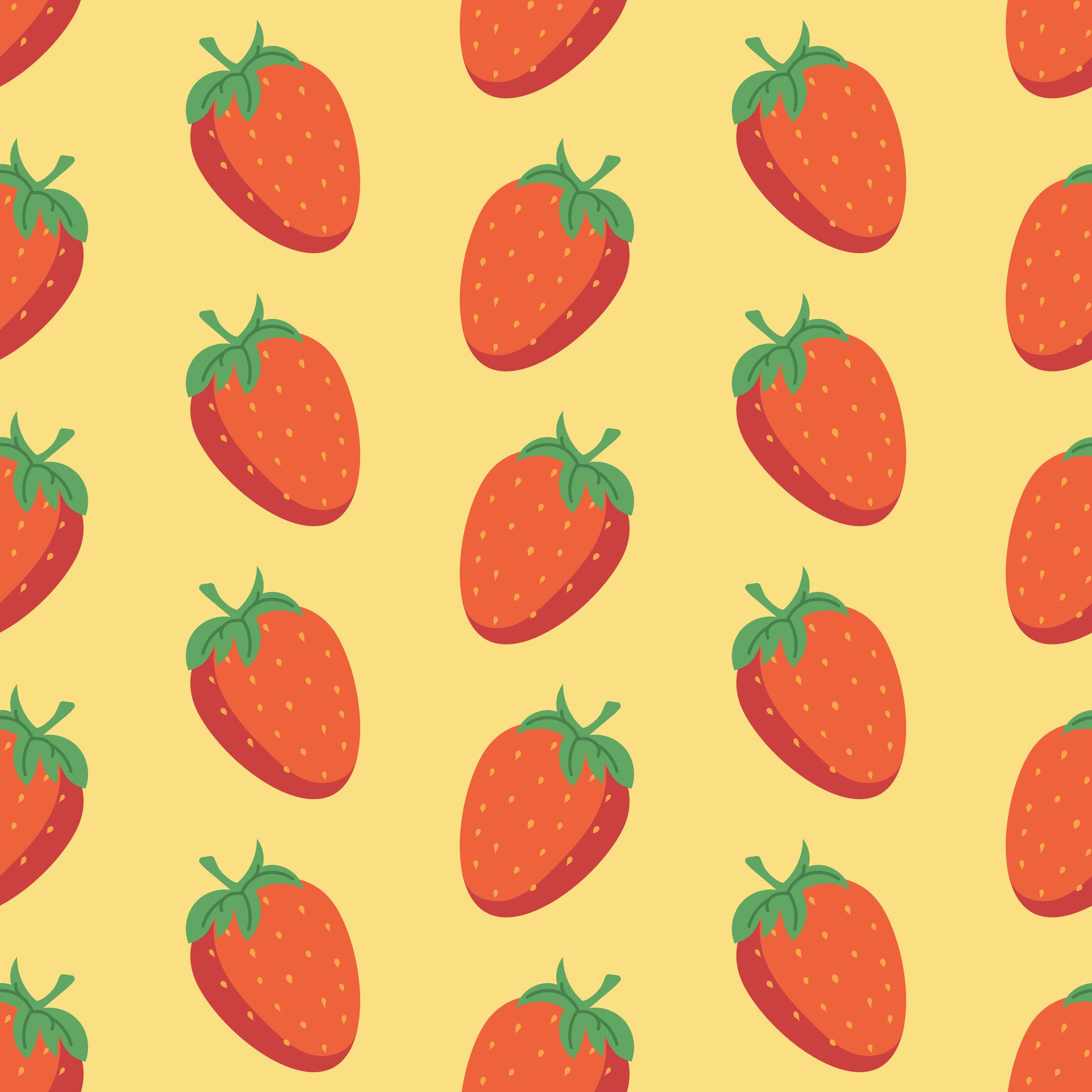 Seamless Hand Drawn Pattern Strawberry Free Vector