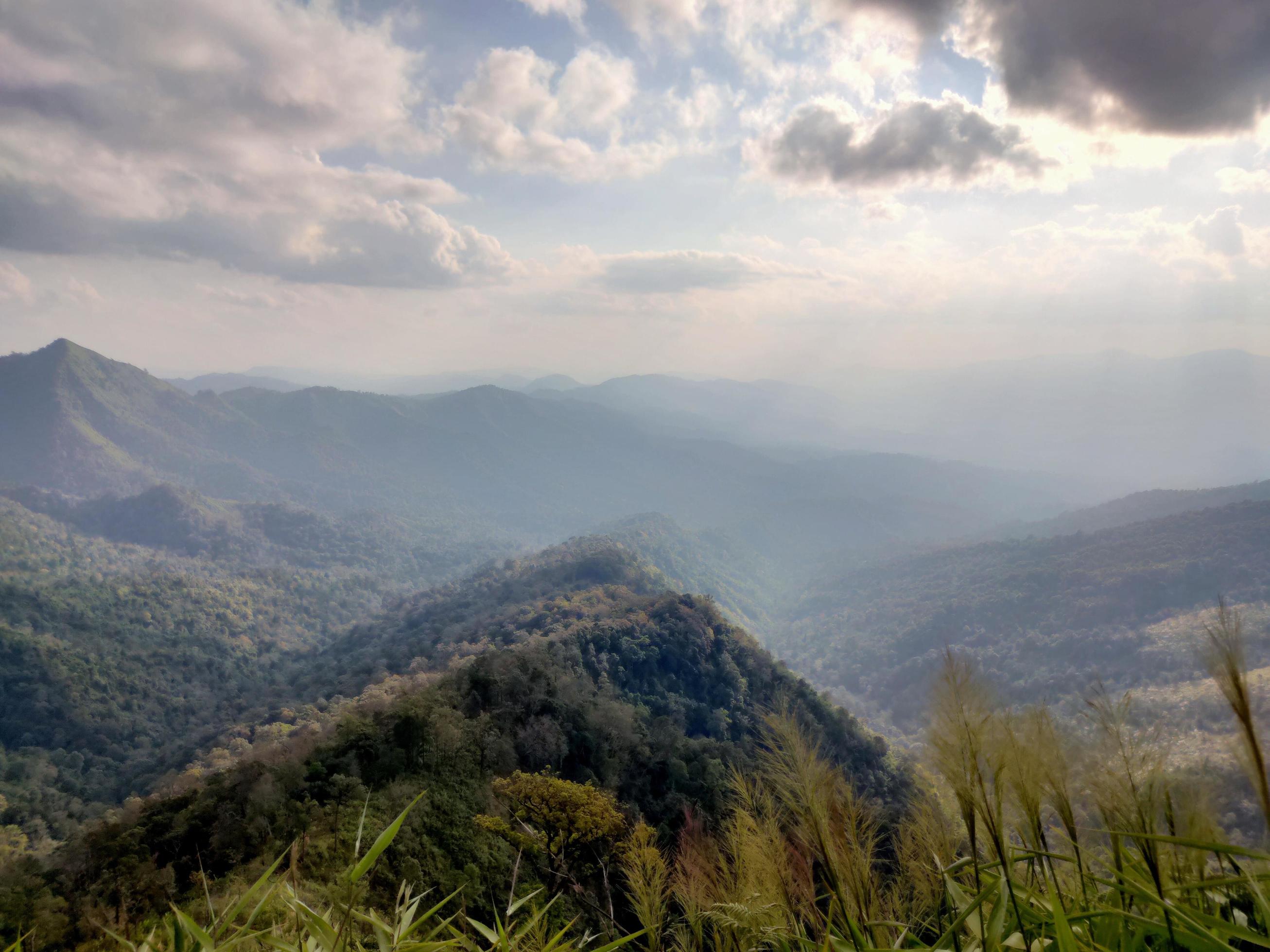 Mountain valley during sunrise. Natural summer landscape Stock Free