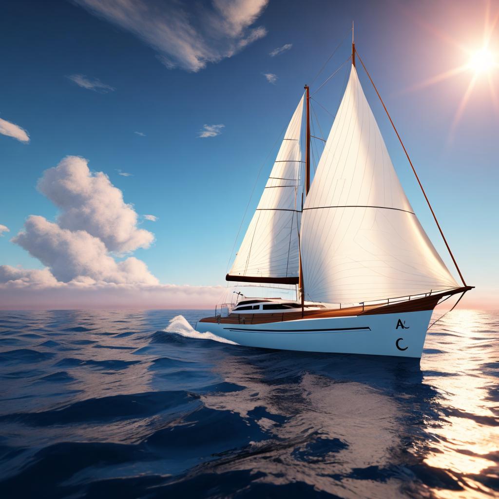 Sailboat on beautiful ocean by @ai_generated