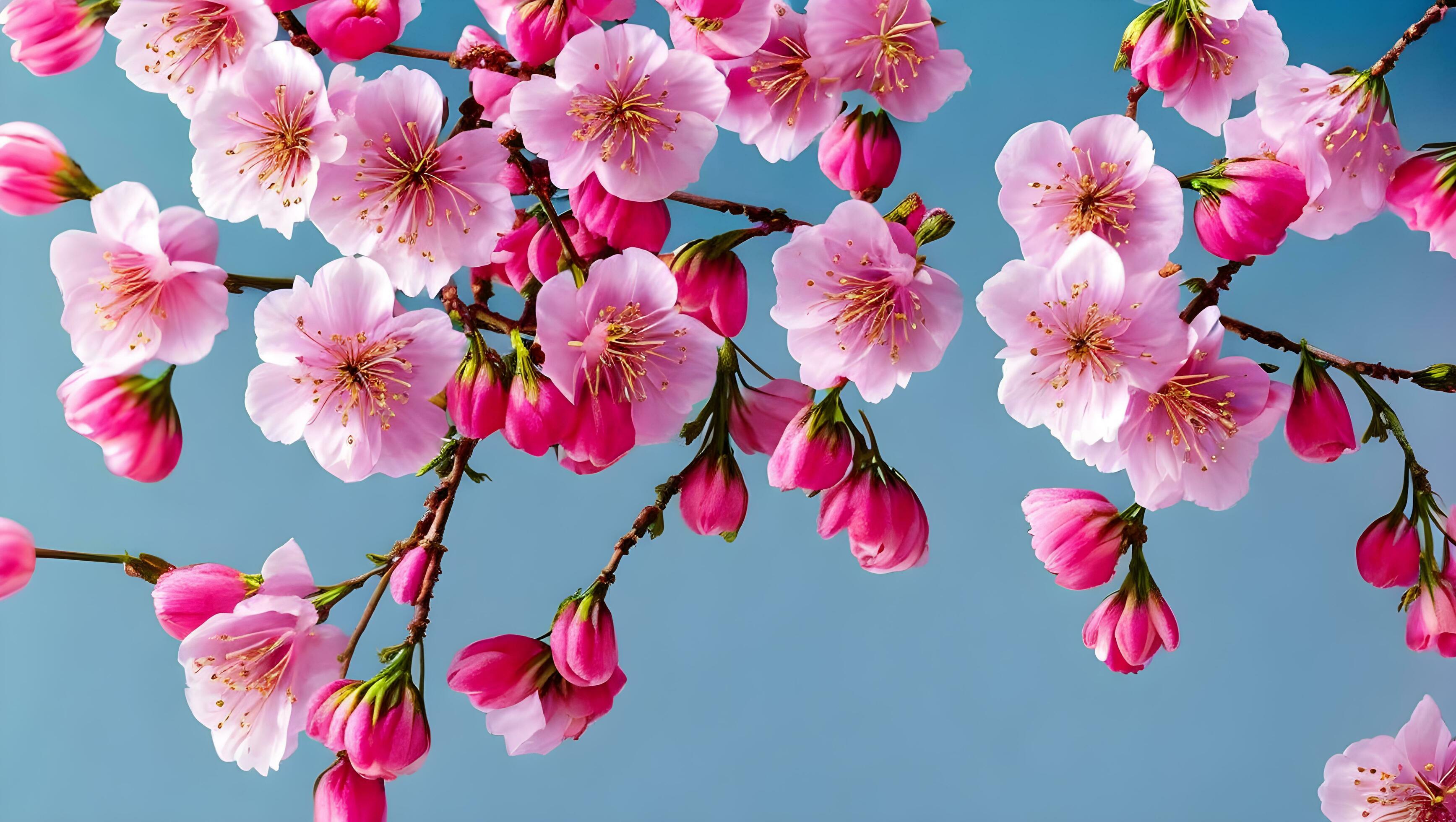 Spring Cherry Blossom Flowers Background Stock Free