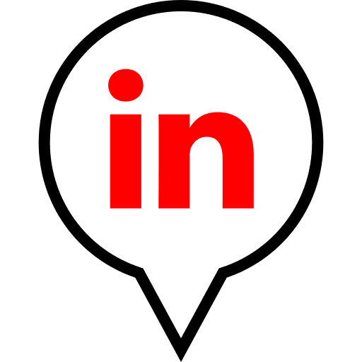 Linkedin, pin, pointer icon