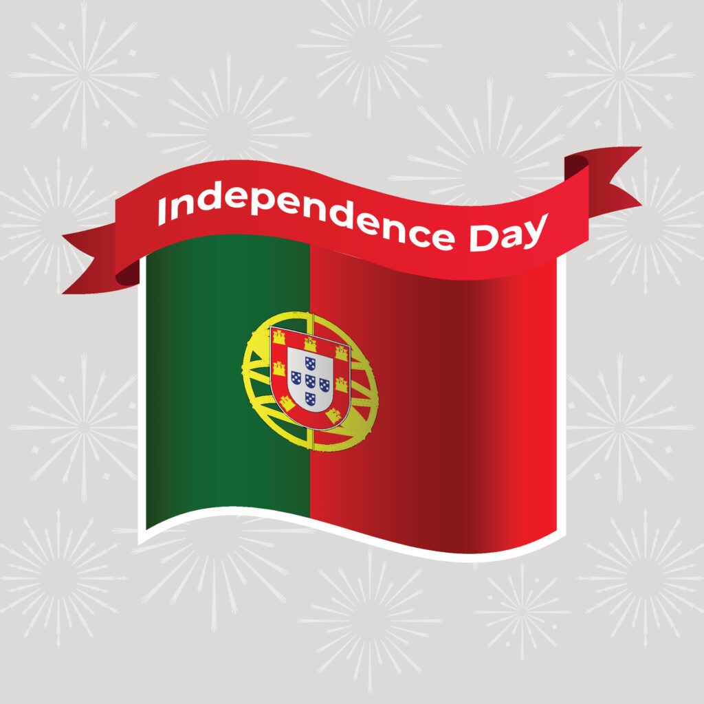 Portugal Wavy Flag Independence Day Banner Background Free Vector