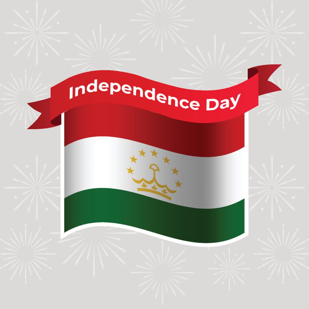 Tajikistan Wavy Flag Independence Day Banner Background Free Vector