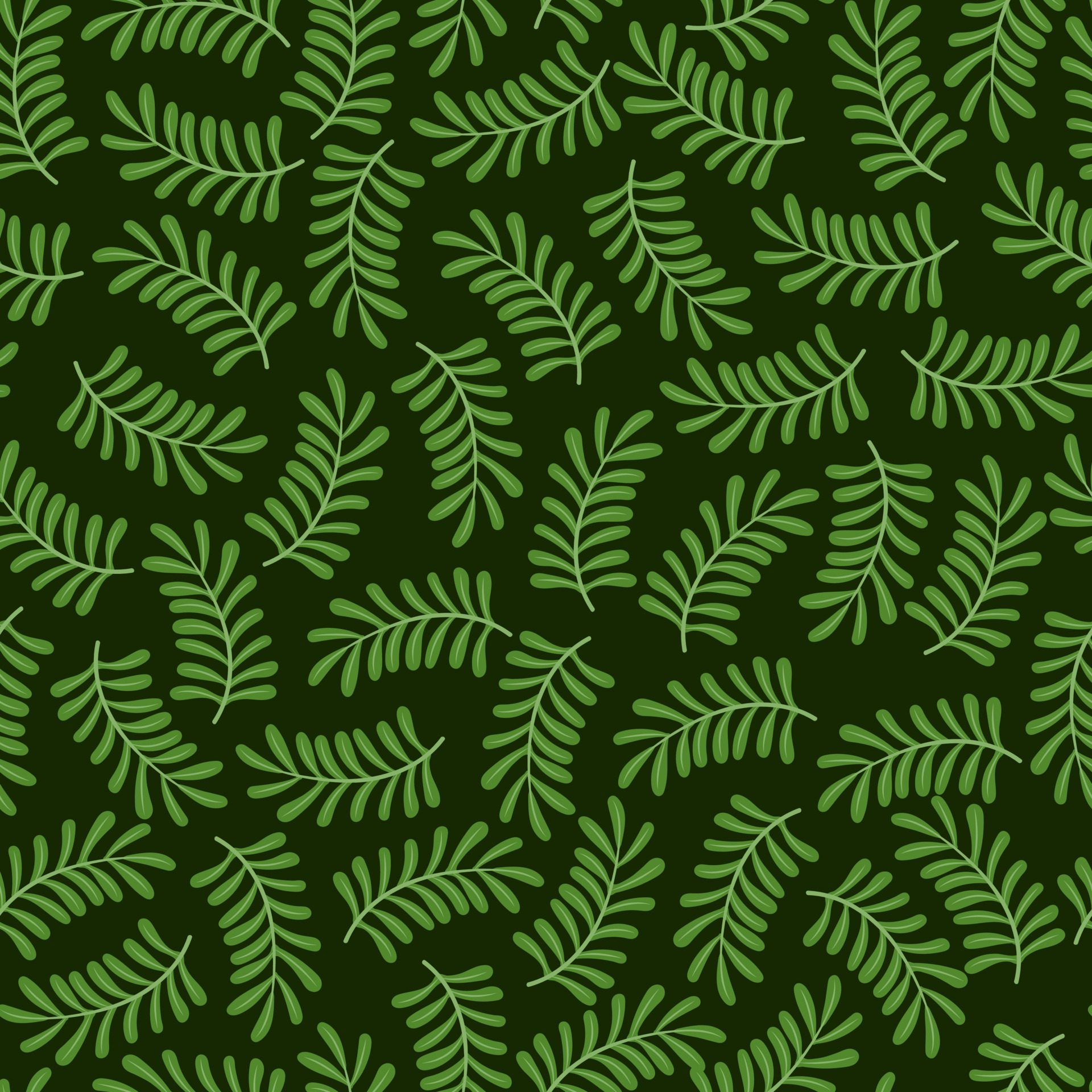 Abstract seamless foliage pattern on green Free Vector