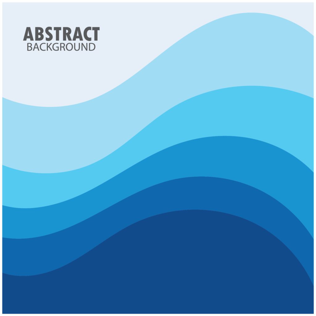 ABSTRACT WAVE BACKGROUND DESIGN WITH BLUE COMBINATION VECTOR Free Vector