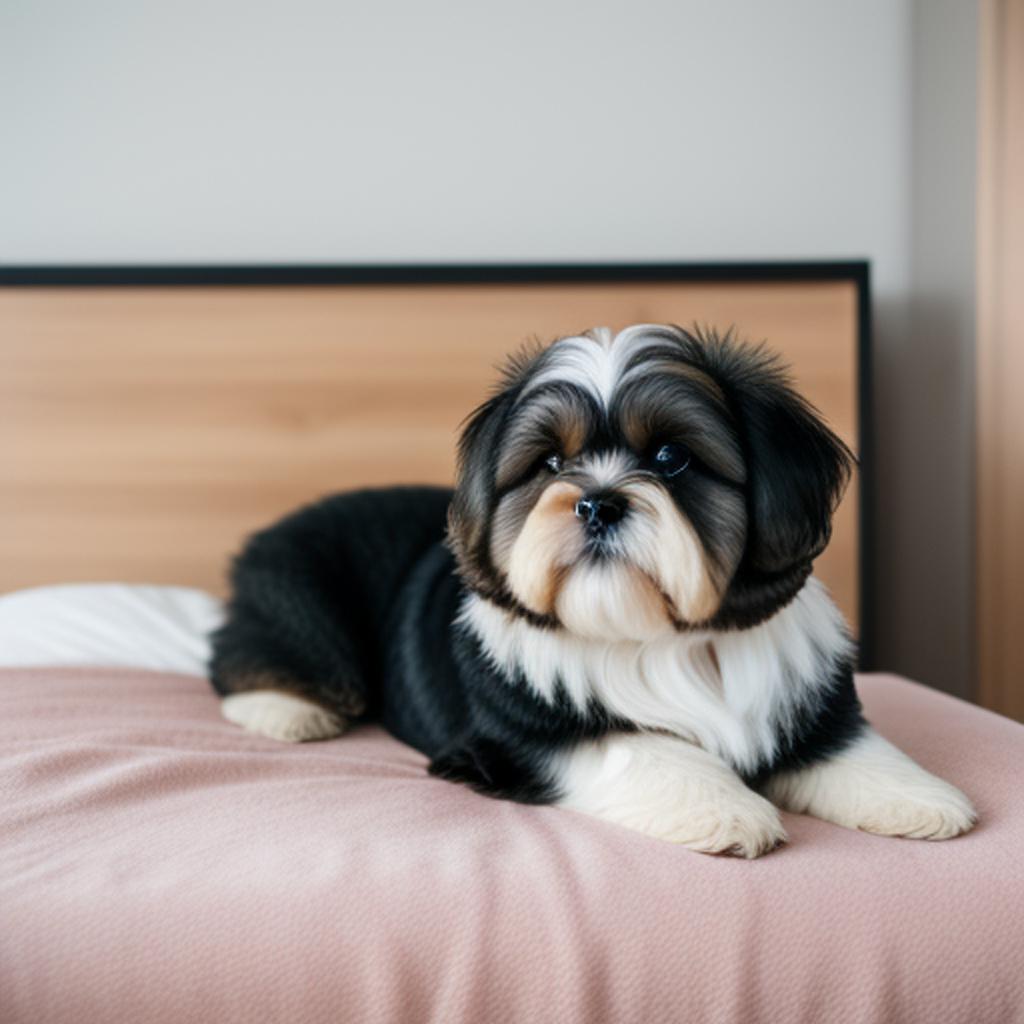 Lhasa apso waking up by @ai_generated