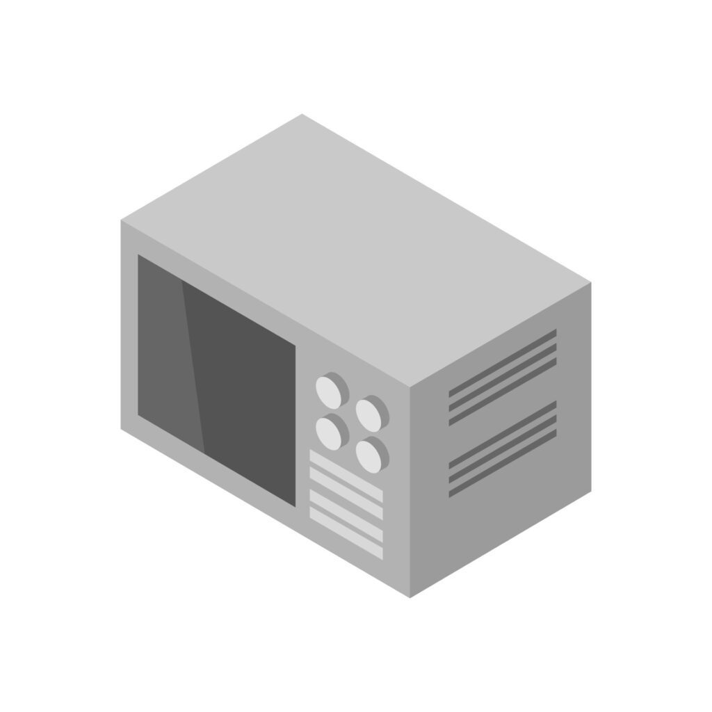 Microwave oven isometric on white background Free Vector