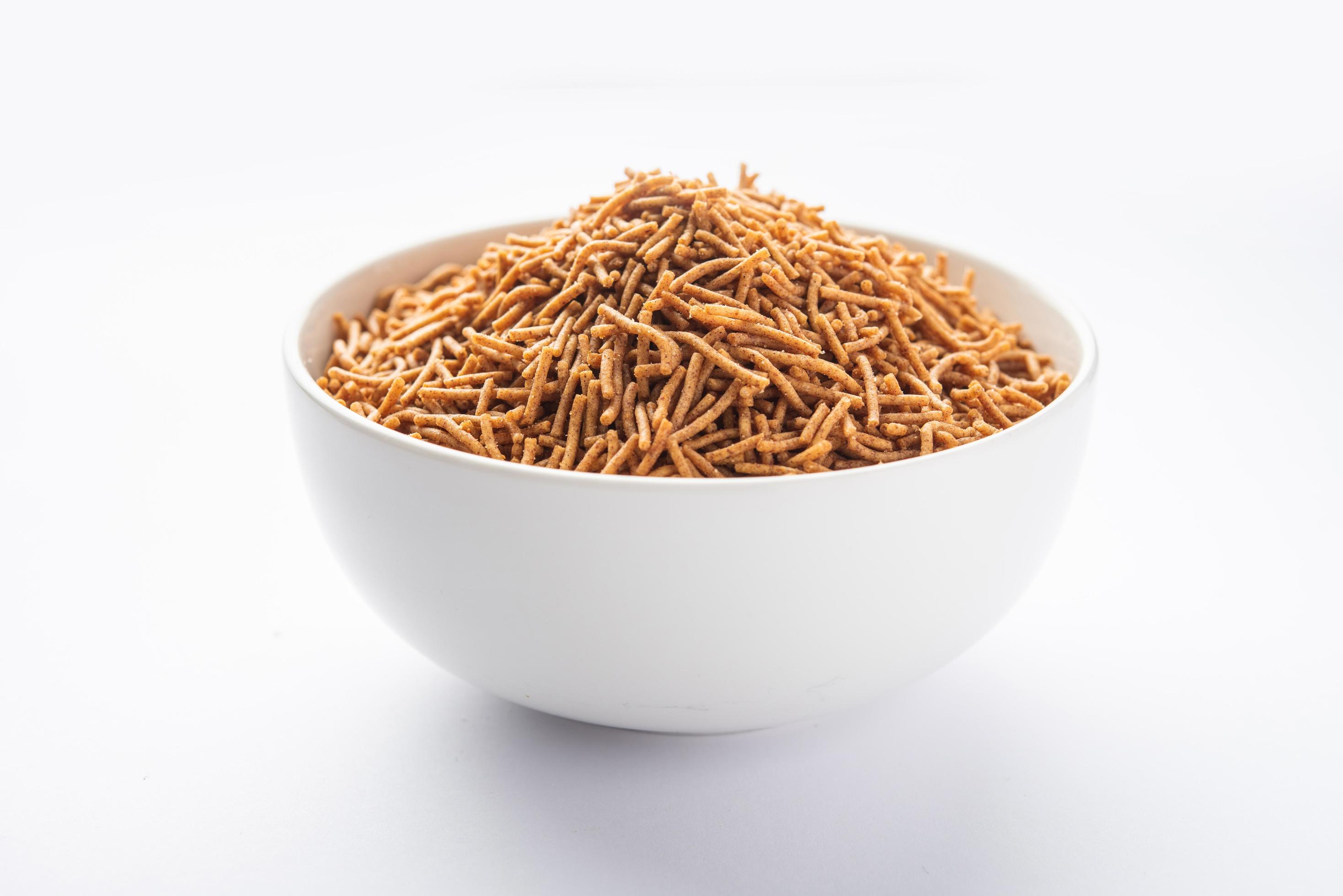 Nachni or Ragi Sev is a delicious crispy noodle made from finger millets, healthy Indian food Stock Free