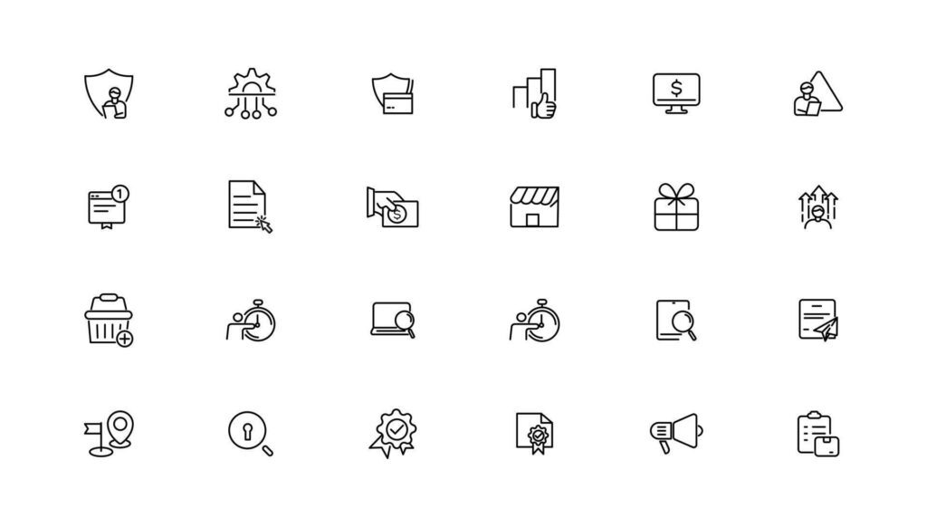 Digital business linear icons collection.Set of thin line web icon set, simple outline icons collection, Pixel Perfect icons,. Stock Free