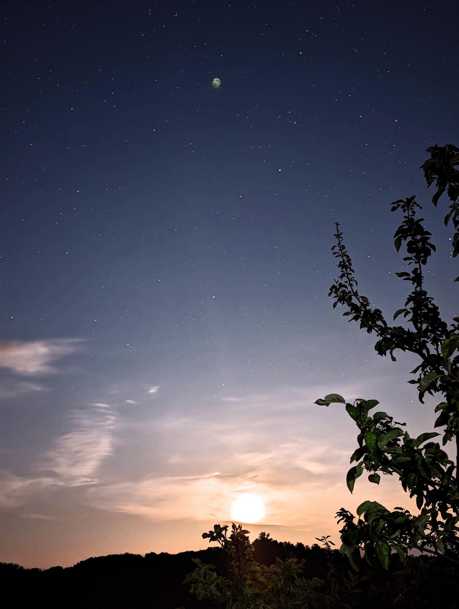 Night sky, stars, universe background, astrophotography, cosmos wallpaper, milky way and planets at Klenice, Croatia, Hrvatsko zagorje Stock Free