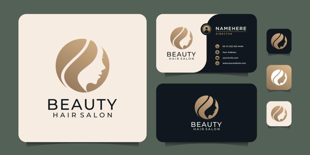 Woman beauty hair salon logo design for spa decoration Stock Free and Free SVG