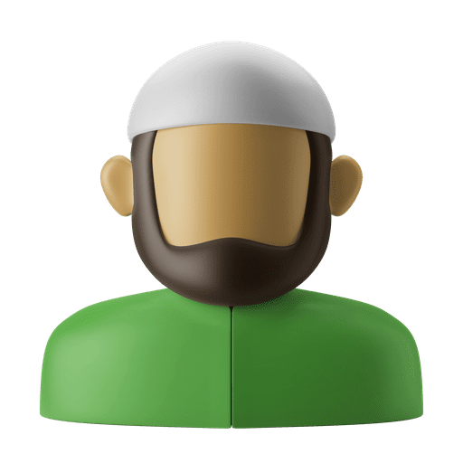 Muslim man, believer, avatar 3D illustration