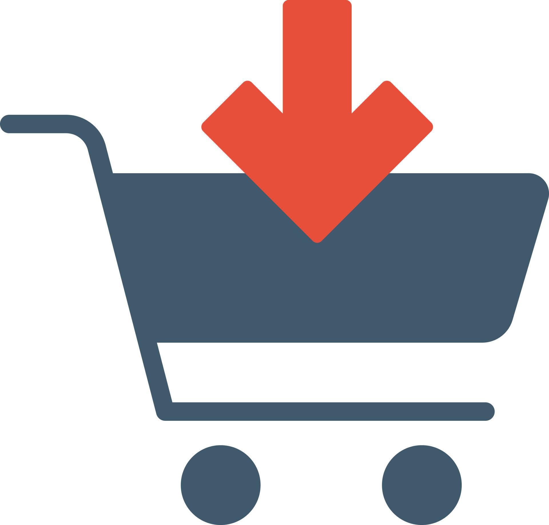 shopping-cart-and-red-arrow Illustration Vector Stock Free