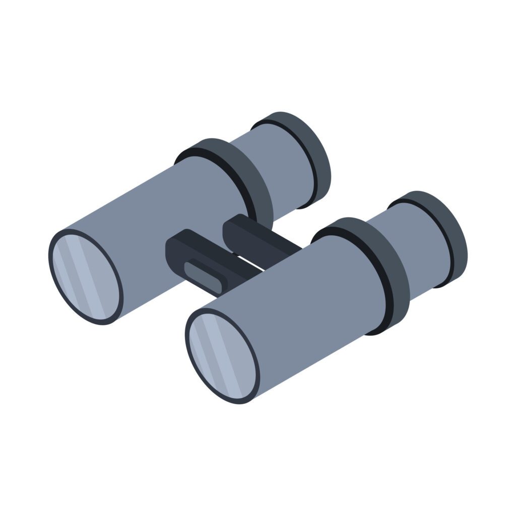 Isometric binoculars on a background Free Vector