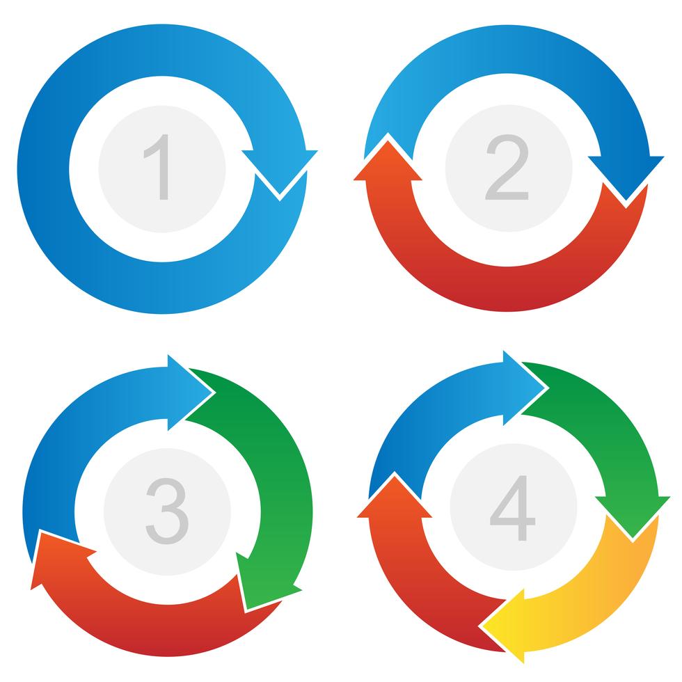 Curved Process Flow Arrows Info-graphic Vector Stock Free