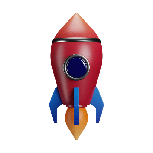 Spaceship, rocket, launch 3D illustration