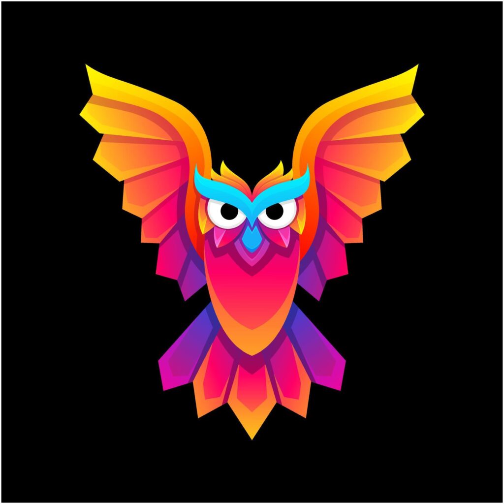 creative owl colorful logo design Stock Free and Free SVG