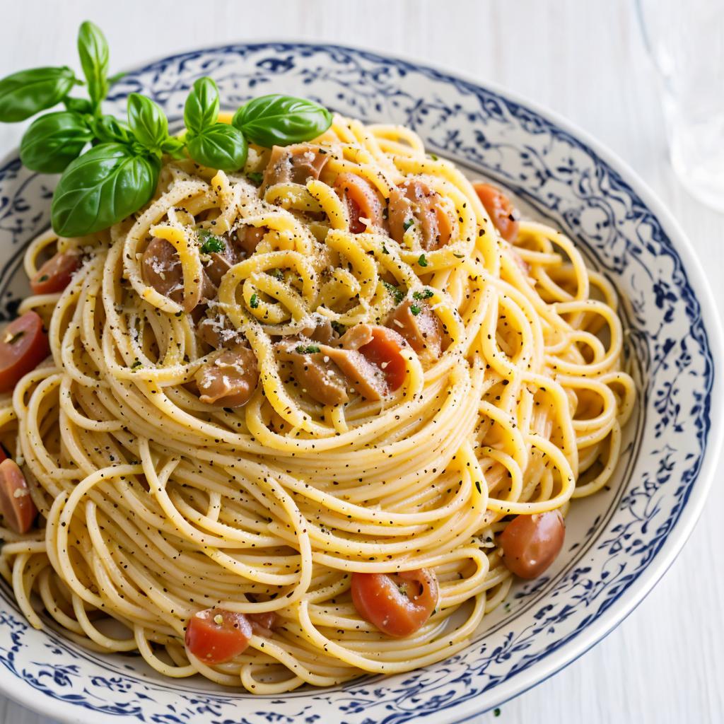 Spaghetti carbonara sauce by by @ai_generated