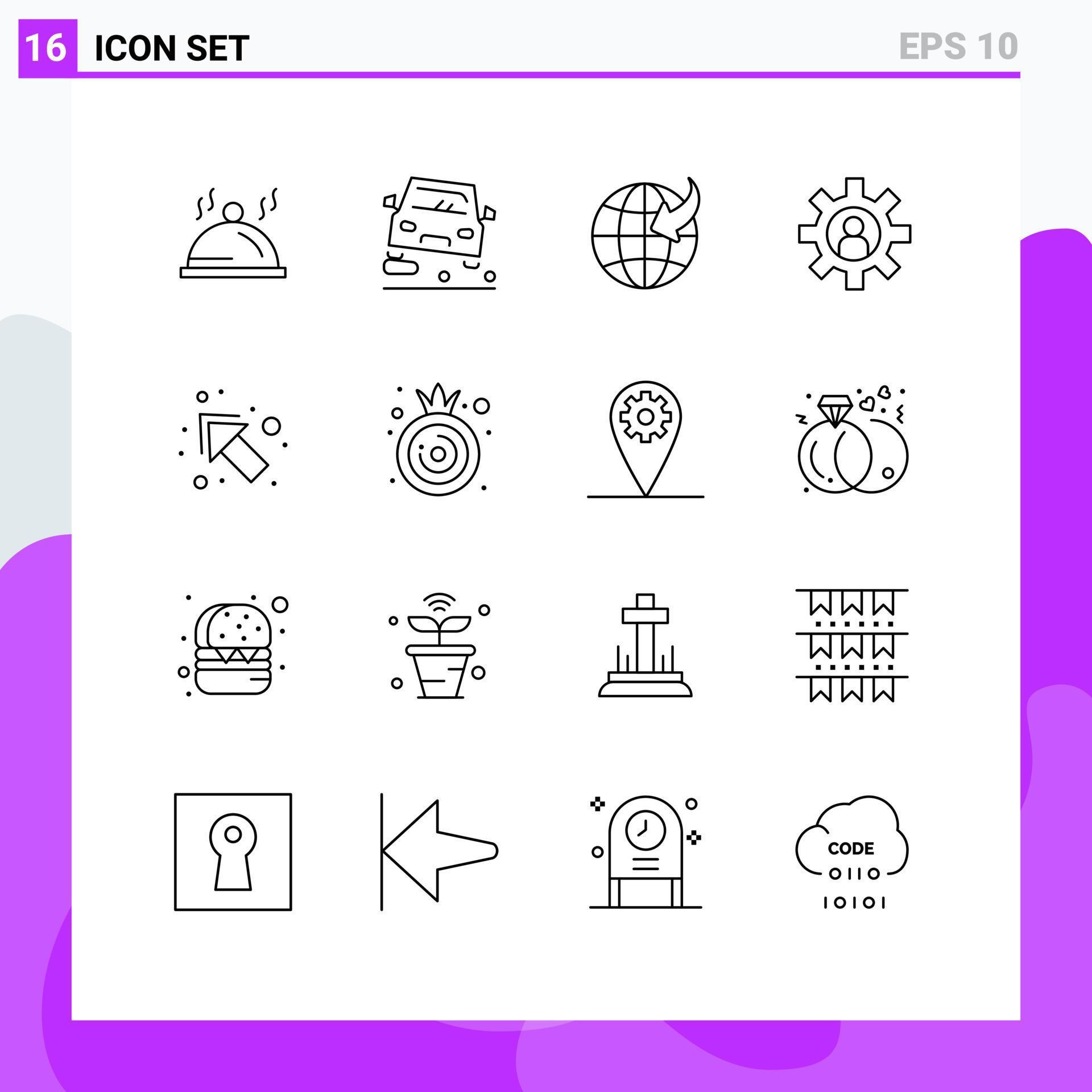 16 Thematic Vector Outlines and Editable Symbols of left arrow arrow support employee Editable Vector Design Elements Stock Free