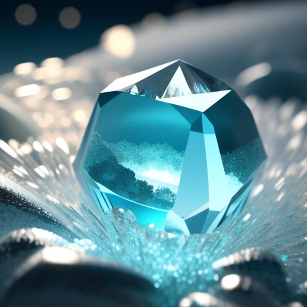 An aquamarine crystal surrounded by @ai_generated