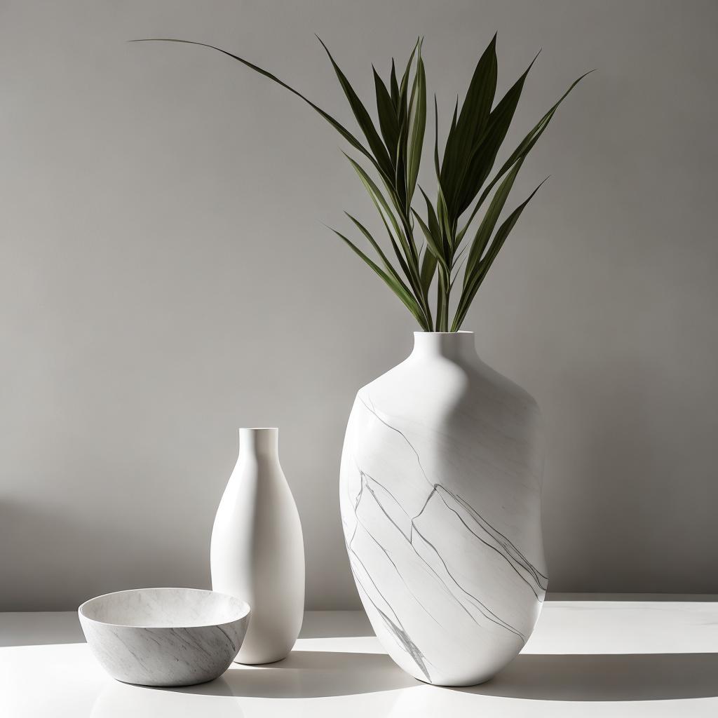 Minimalist vase on marble by @ai_generated