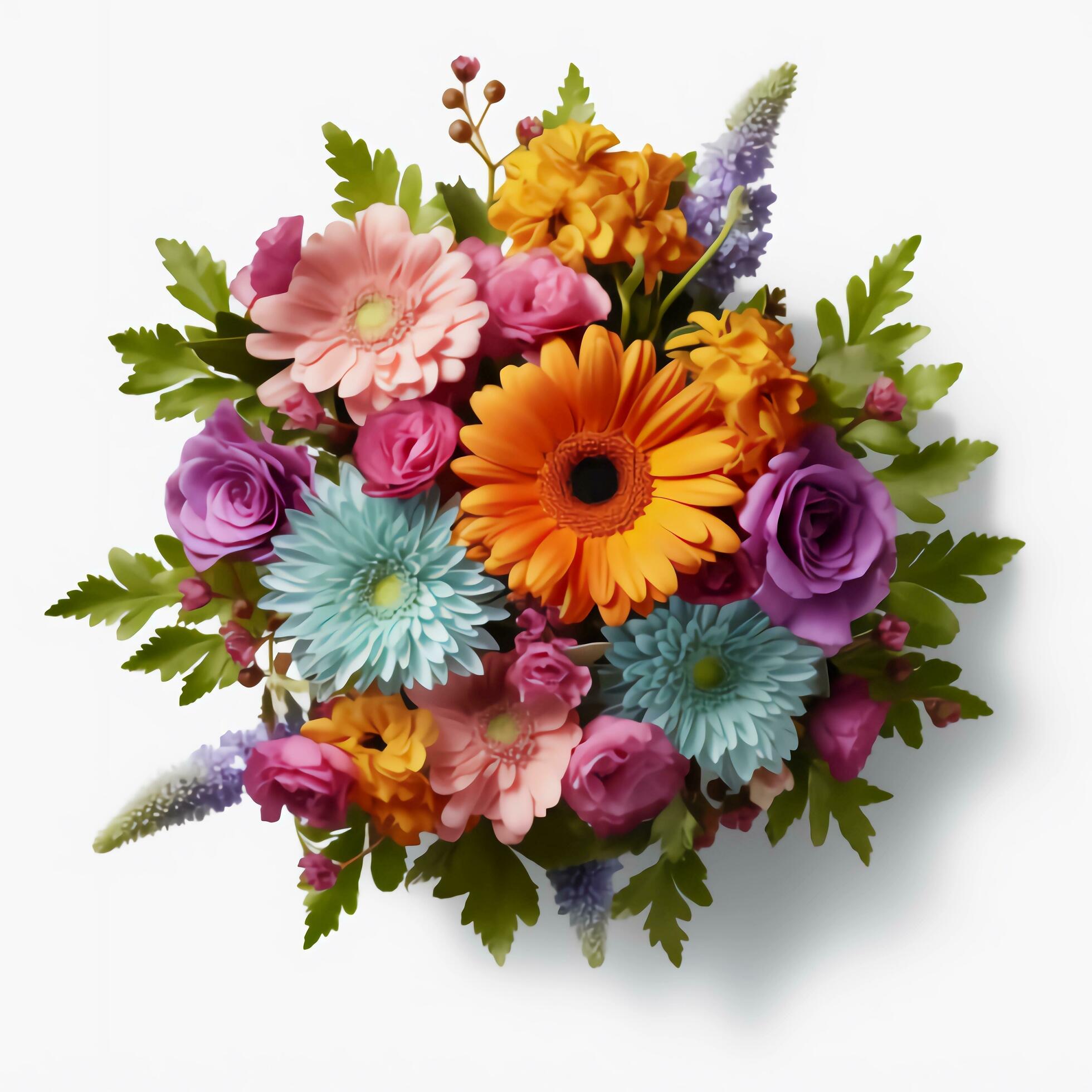 A colorful bouquet of flowers. AI Generated. Stock Free