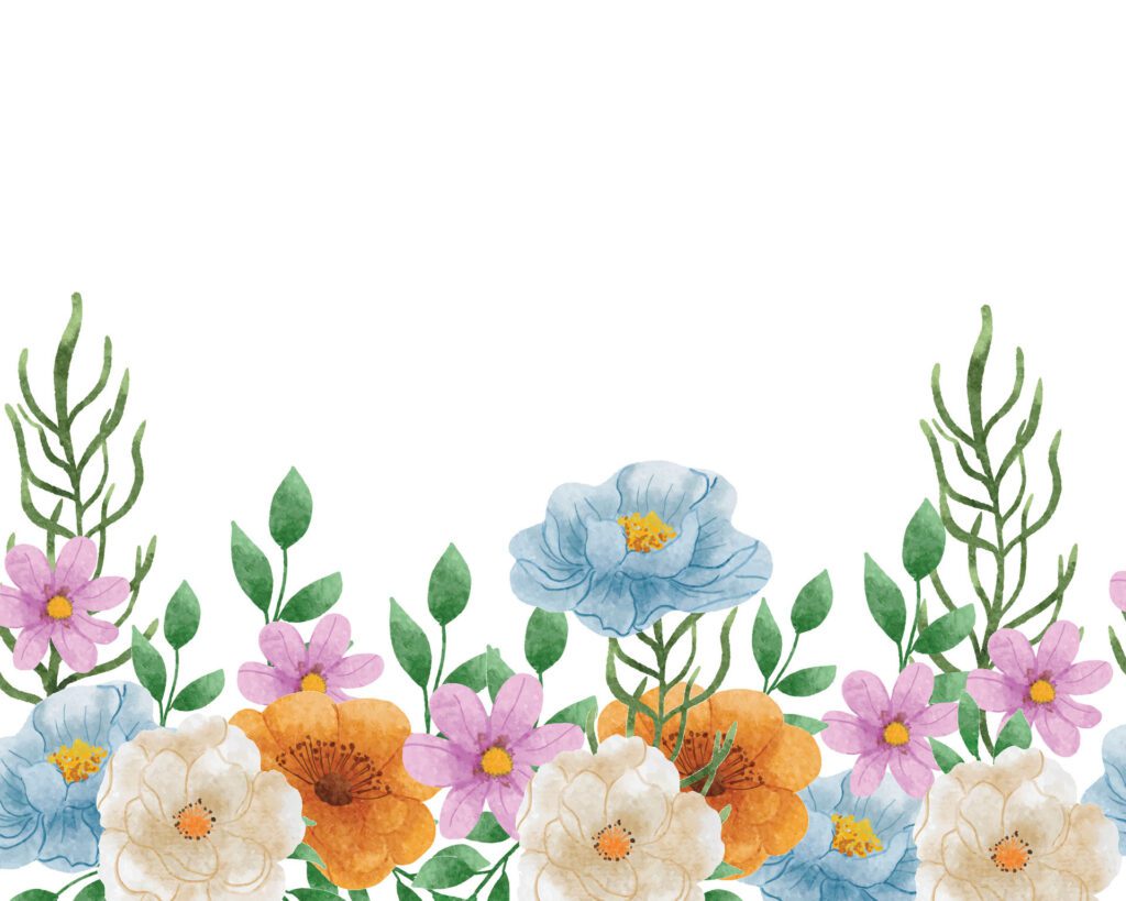 Blue and White Rose Watercolor Flower Background Free Vector