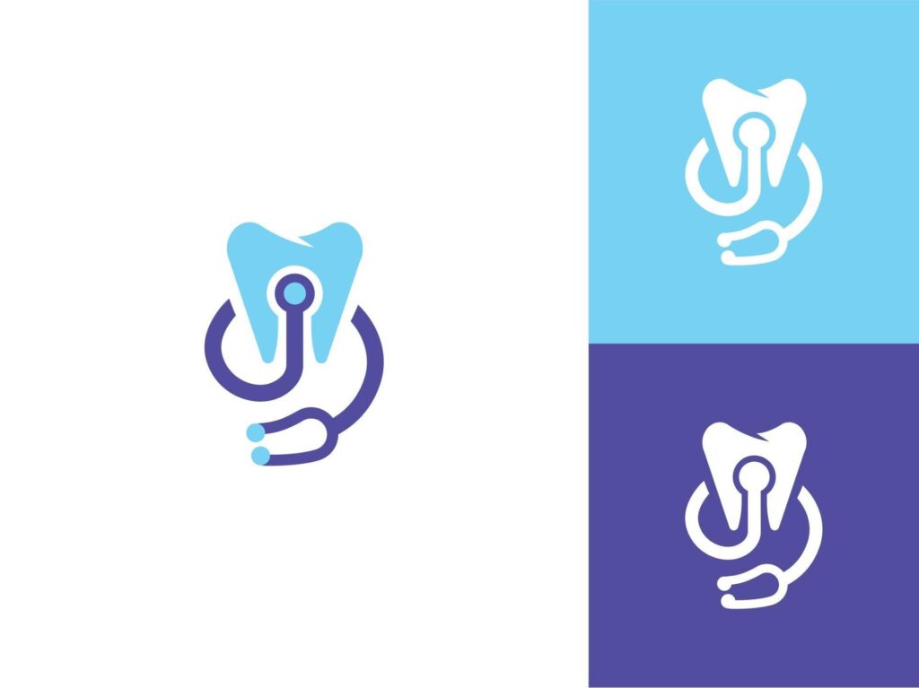 Teeth stethoscope logo icon design vector Stock Free