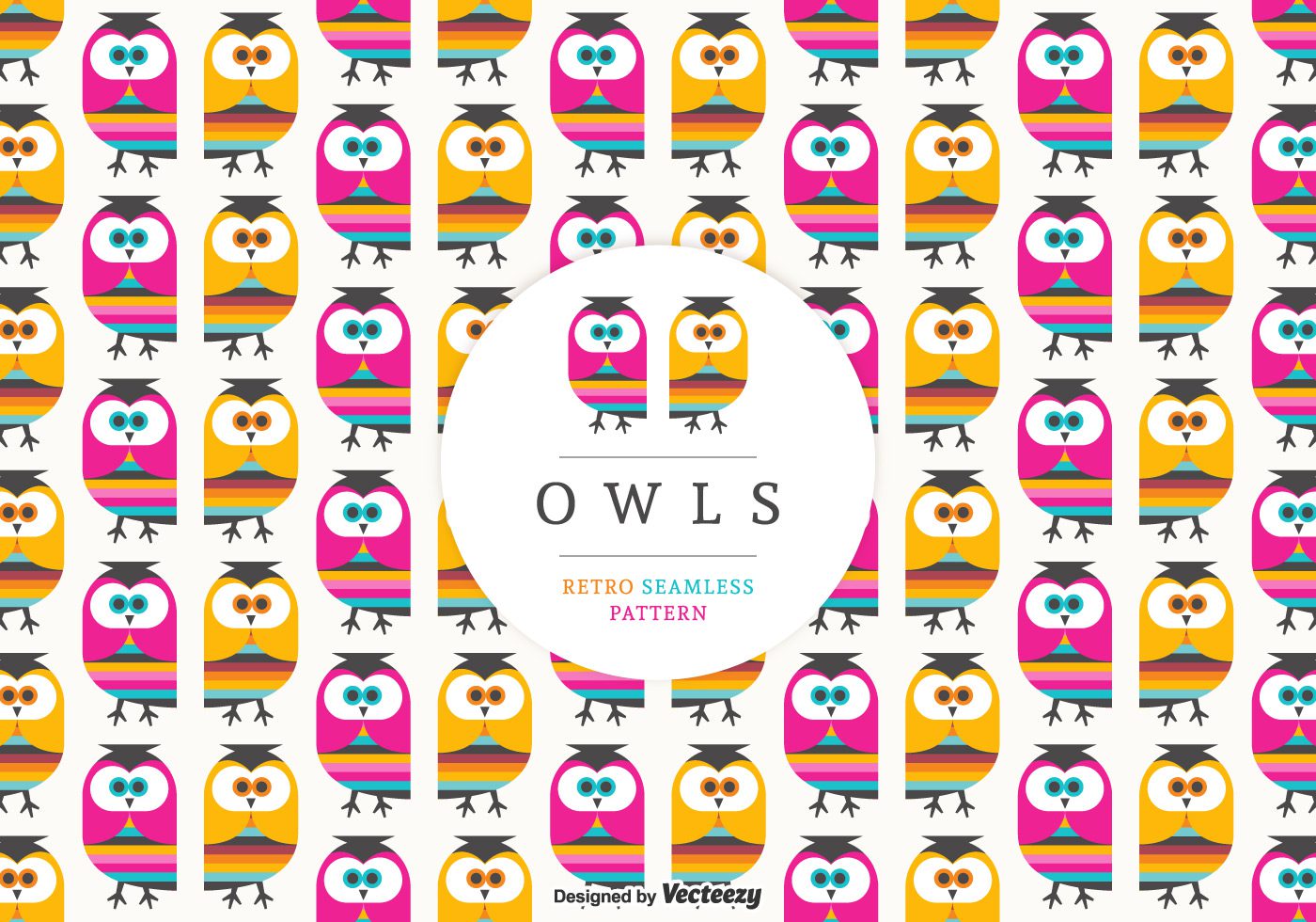 Retro Owls Seamless Vector Pattern Free Vector and Free SVG