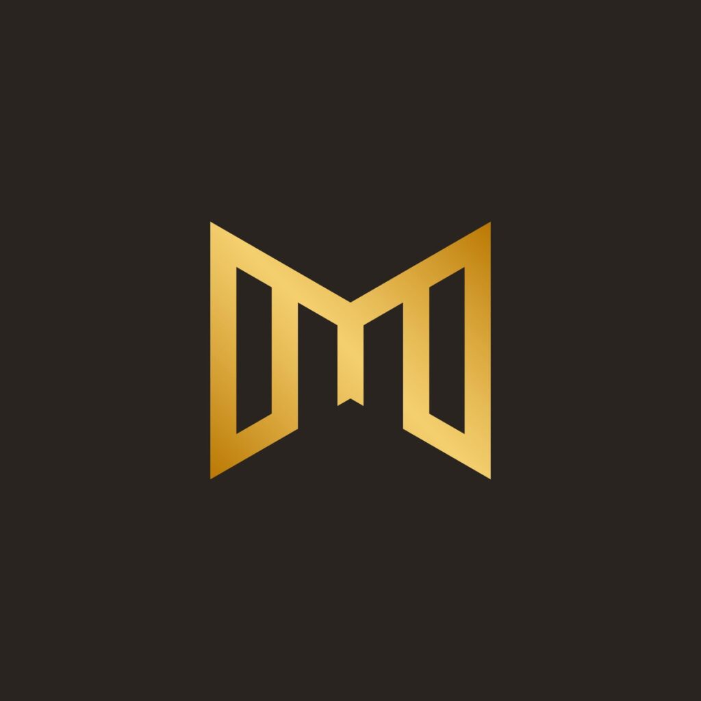 Letter m gold logo design Stock Free and Free SVG