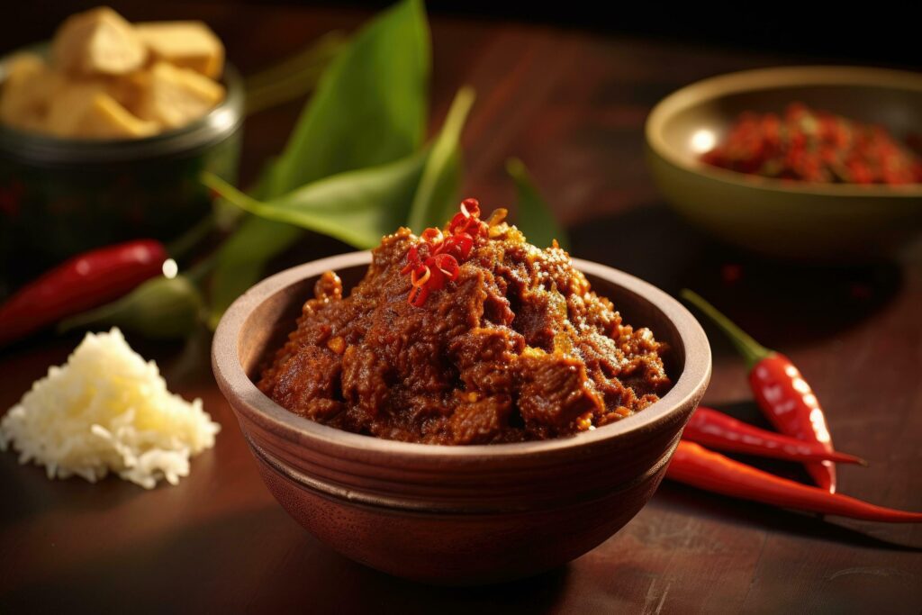 stock photo of rendang food food photography studio AI Generated Stock Free