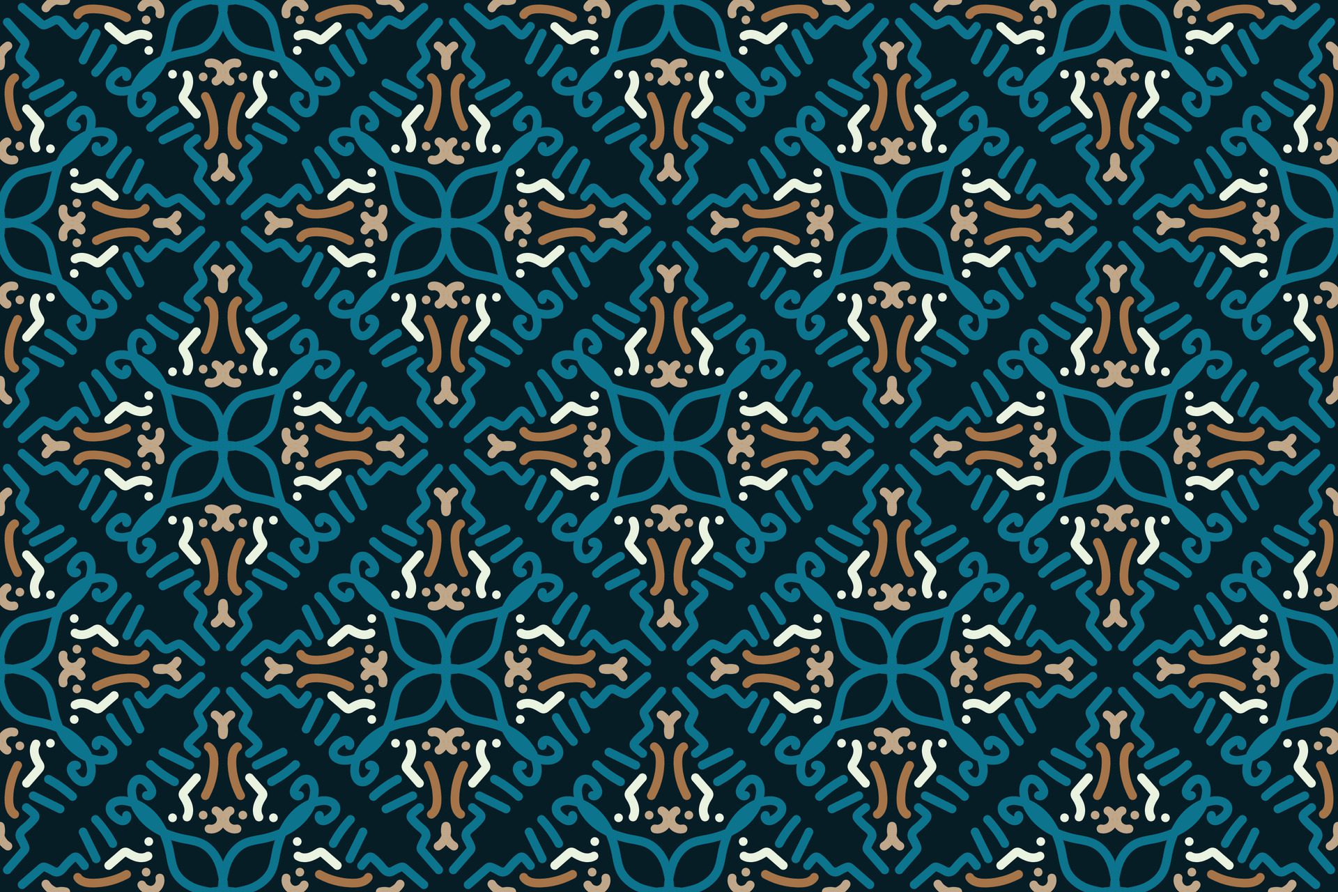 vintage seamless pattern with blue color Free Vector